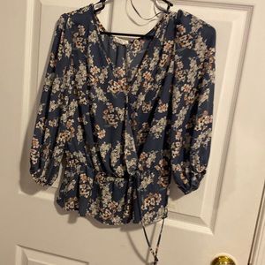 Floral wrap top